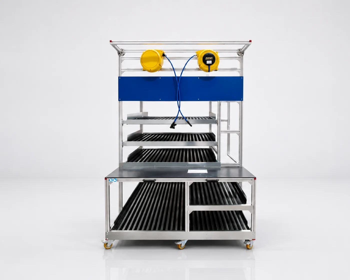 Carrello a spinta manuale portaminuteria, alimentato