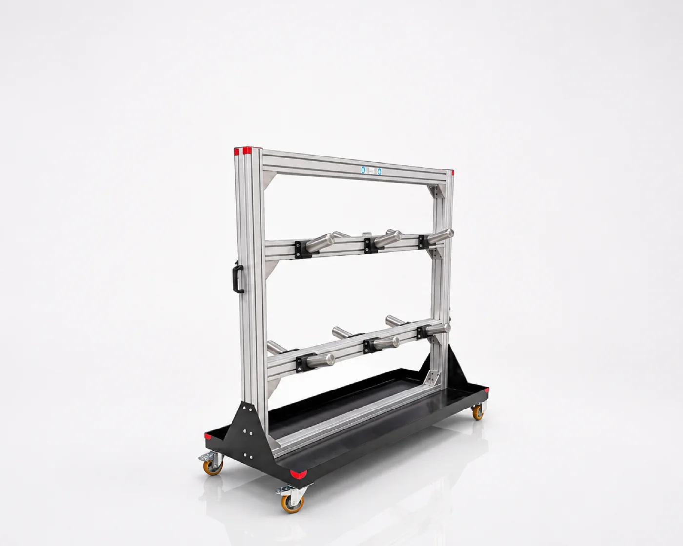 Carrello a telaio in alluminio con supporti