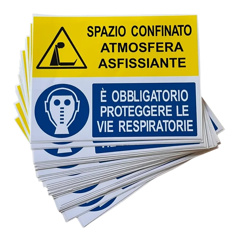 Cartelli per spazi confinati ad atmosfera asfissiante